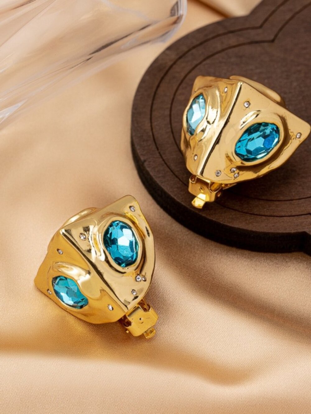 Alexis Bittar Statement Large Gemstone Clip-On Earrings